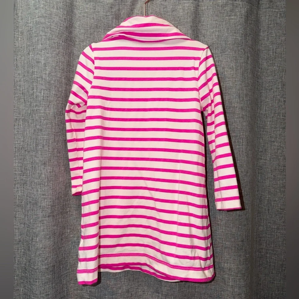 Crewcuts Pink and White Striped Turtleneck dress size 3